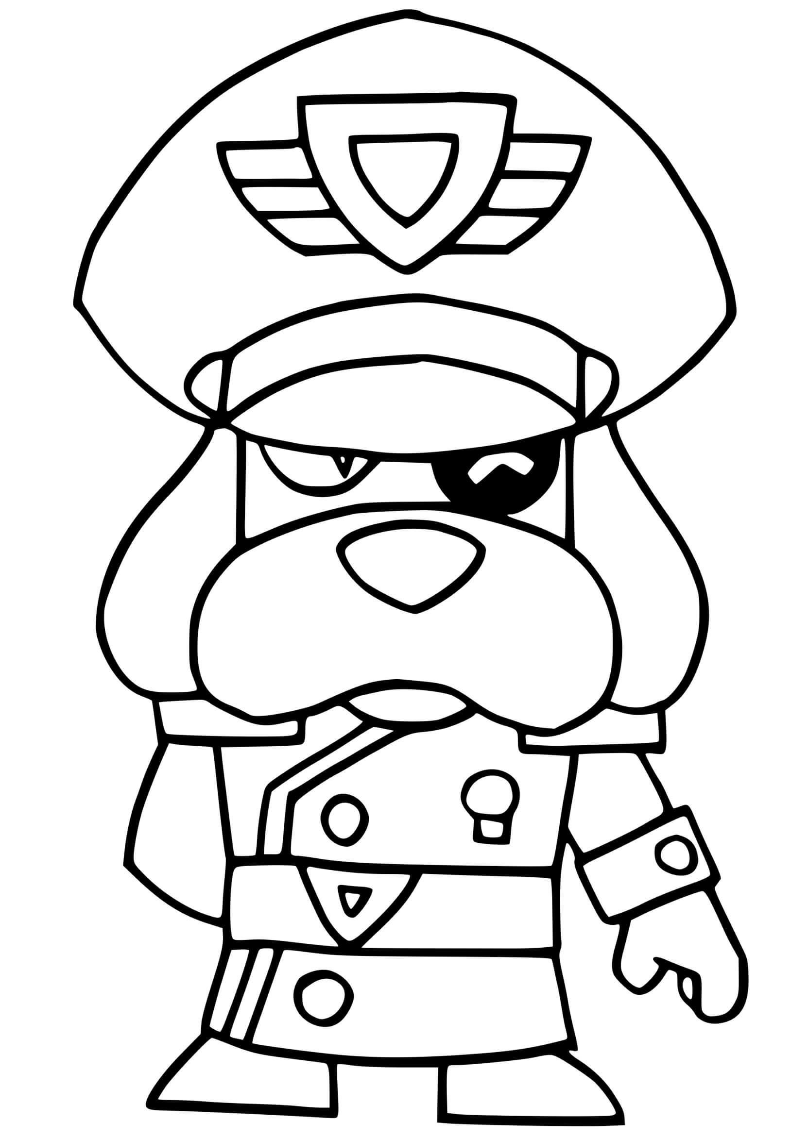 Coloriage Brawl Stars Force Starr Colonel Medor - Brawl stars à imprimer