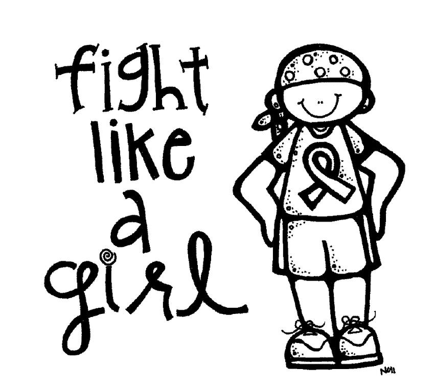 Coloriage Breast Cancer Fight Like A Girl - Cancer du sein à imprimer