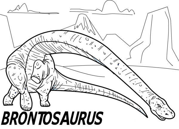 Coloriage Brontosaurus Jurassic Period In Dinosaur - Jurassic world park à imprimer