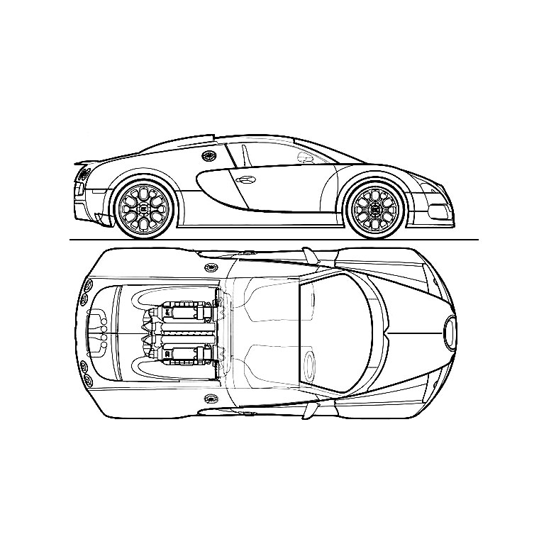 Coloriage Bugatti Galibier - Voiture à imprimer