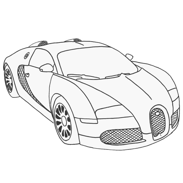 Coloriage Bugatti Veyron Super Sport - Voiture à imprimer