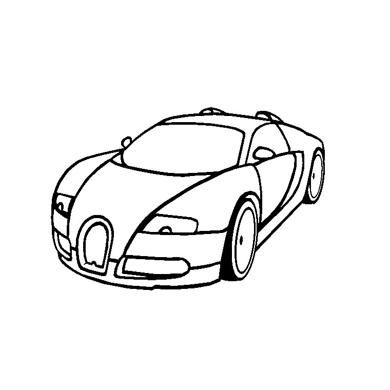 Coloriage Bugatti Veyron - Voiture à imprimer