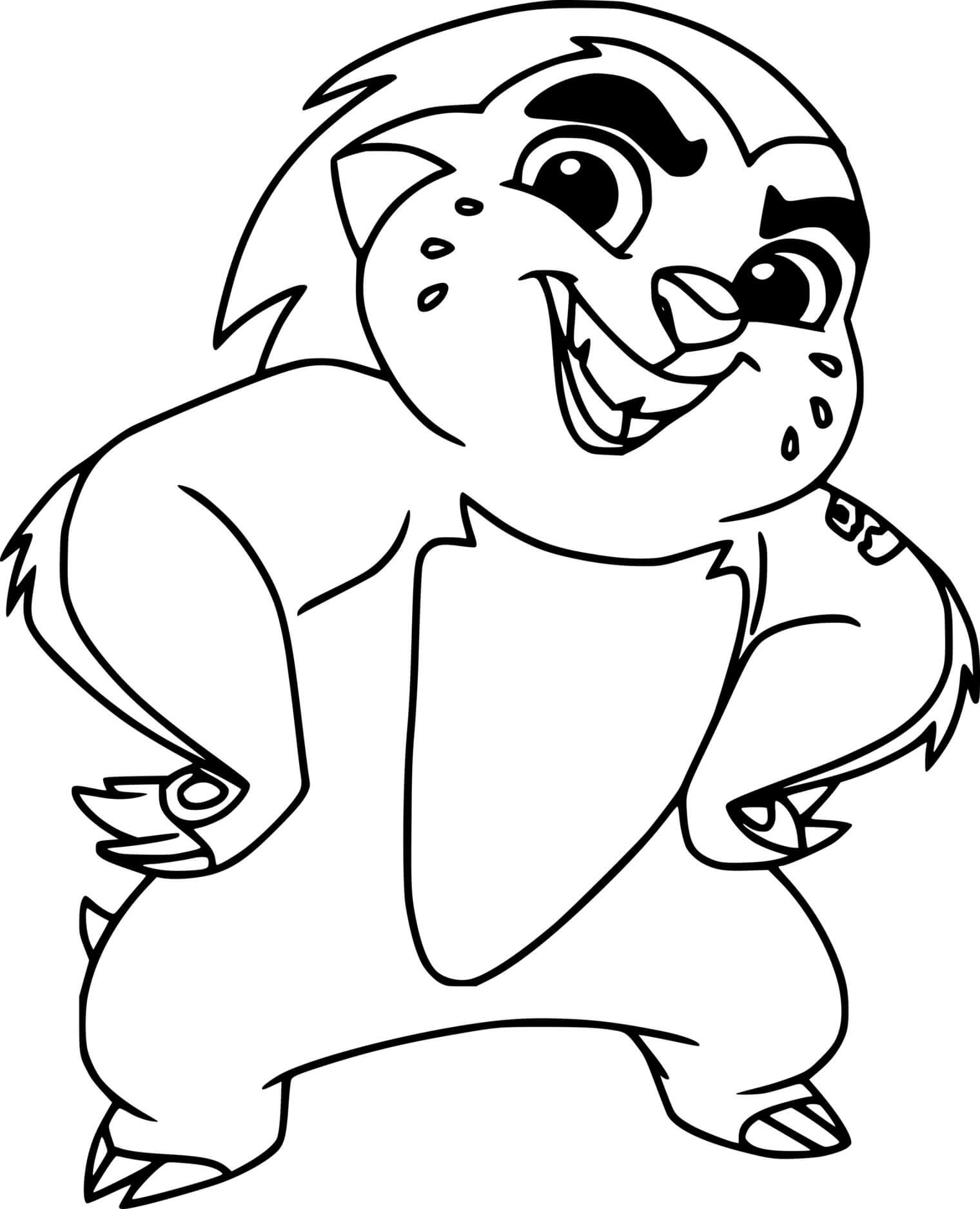 Coloriage Bunga Honey Badger - La Garde du Roi lion à imprimer