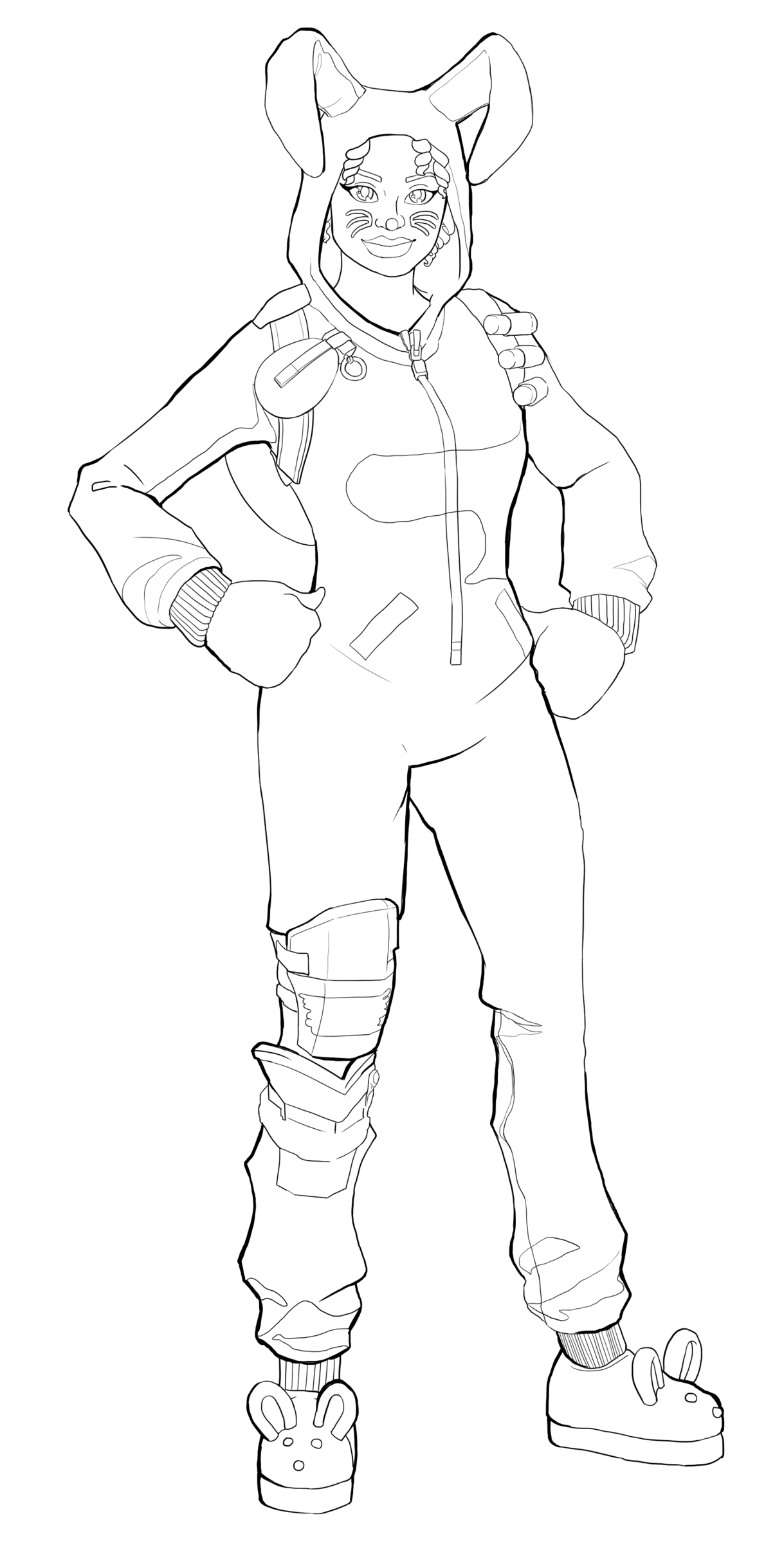 Coloriage Bunny Brawler Fortnite Skin - Fortnite à imprimer