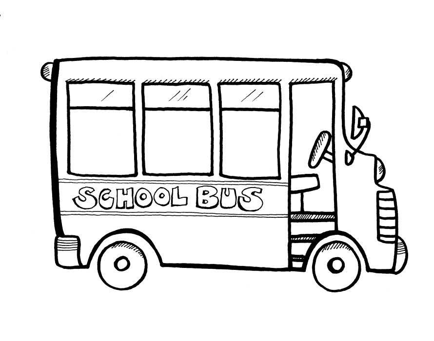 Coloriage Bus Scolaire Vide - École à imprimer