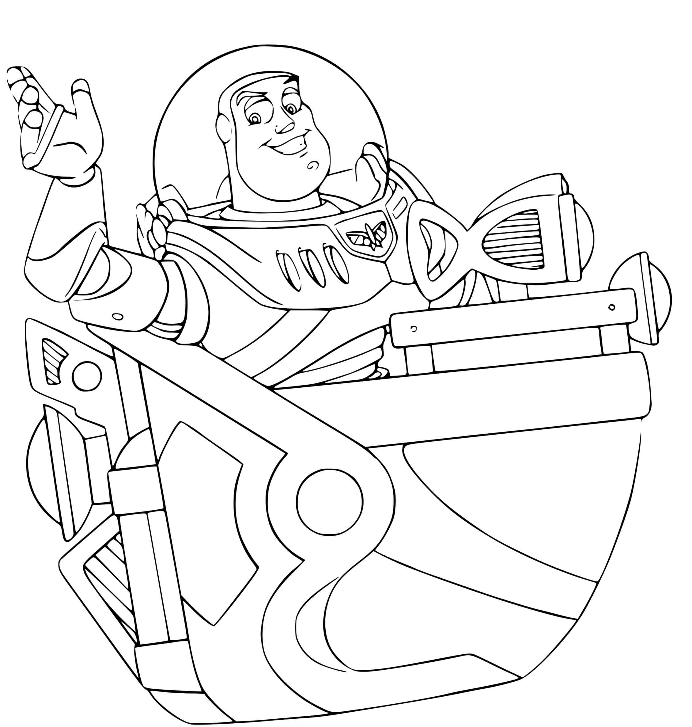 Coloriage Buzz l'Éclair chevalier spatial héroïque - Buzz l'Éclair à imprimer