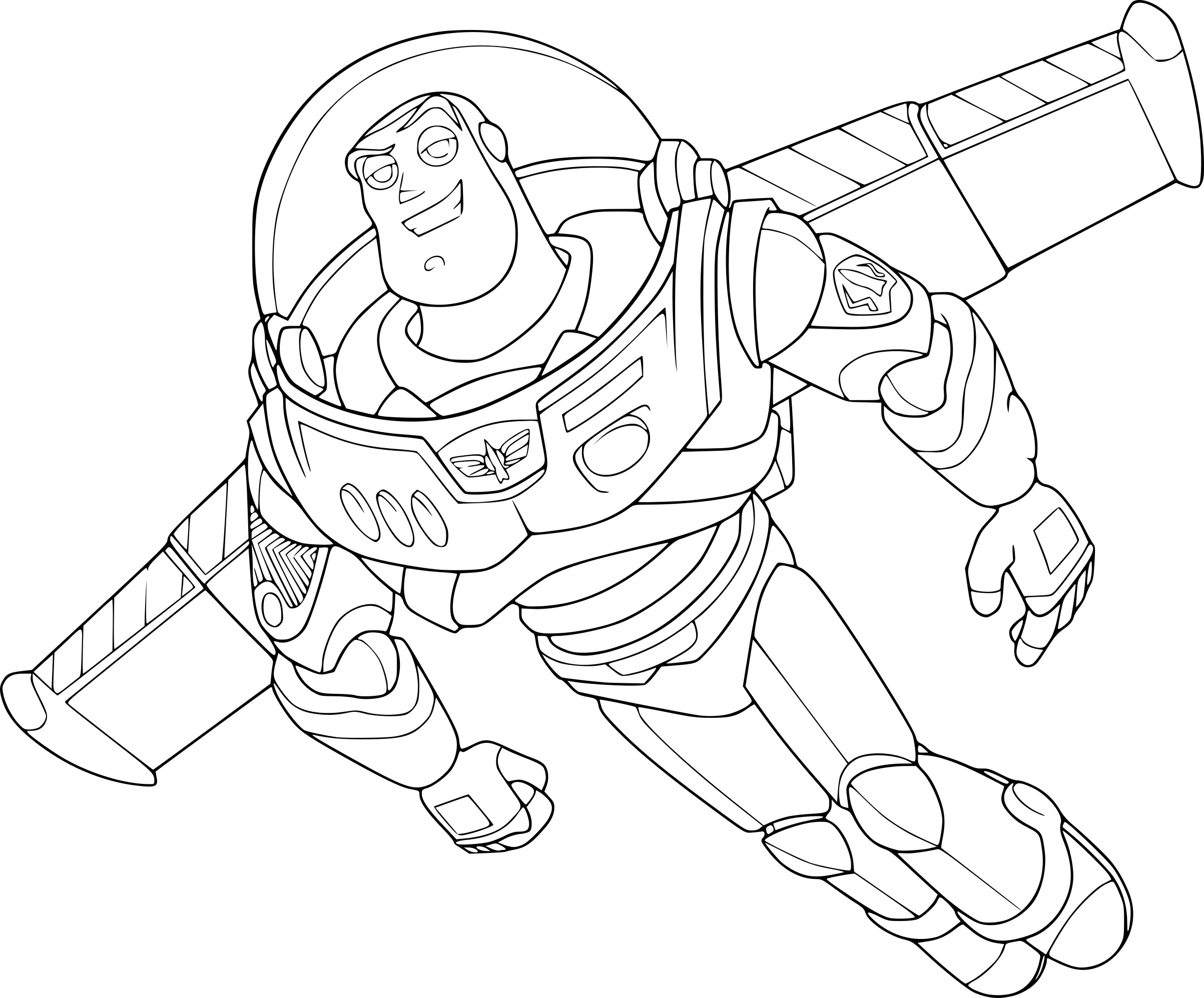 Coloriage Buzz l'Éclair Toy Story 4 en tenue spatiale - Toy story à imprimer