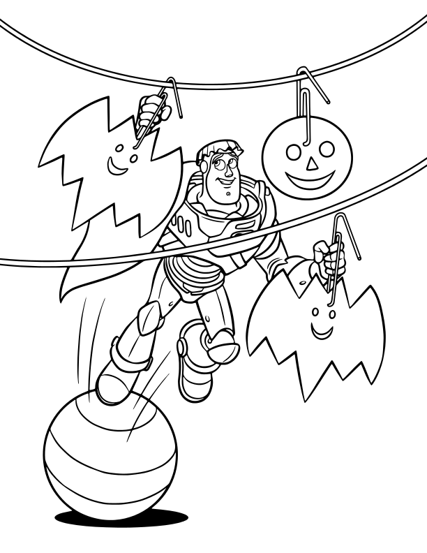 Coloriage Buzz Lightyear Halloween - Halloween disney à imprimer