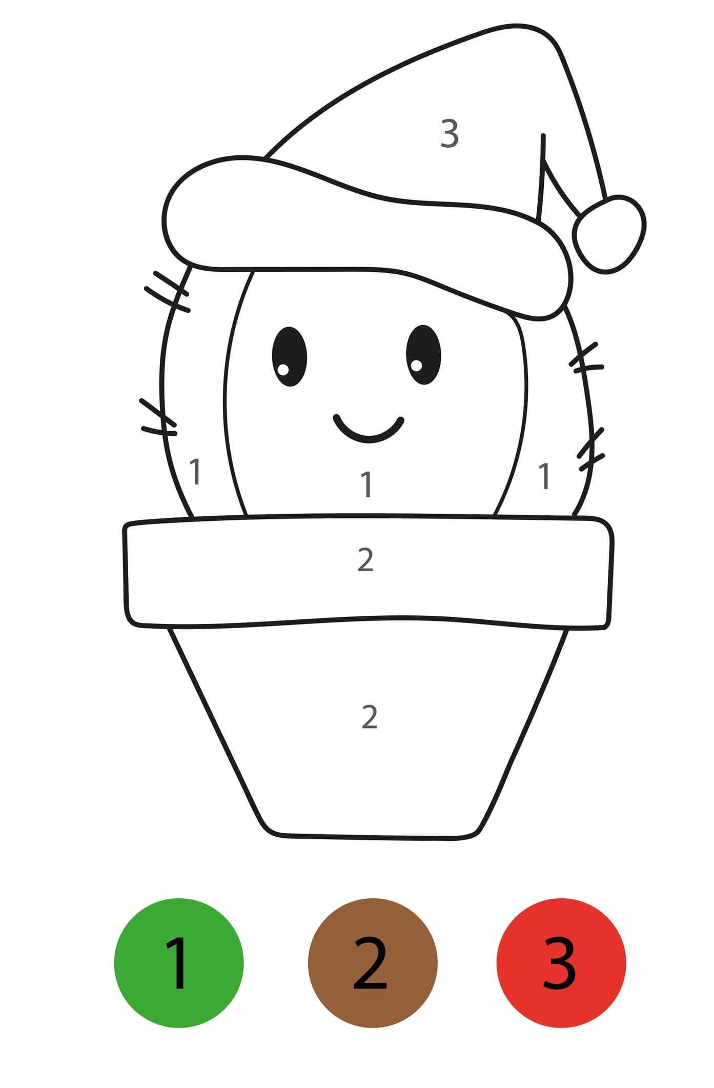 Coloriage Cactus Facile Magique Cp Maternelle Par Numéro - Magique à imprimer