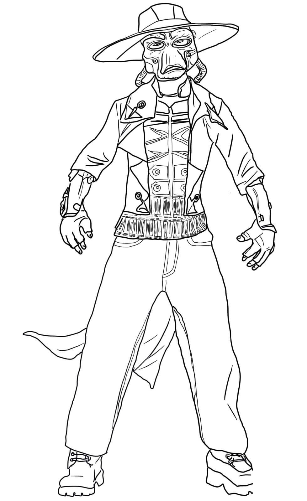 Coloriage Cad Bane le Chasseur - Guerres Clones - Star wars à imprimer