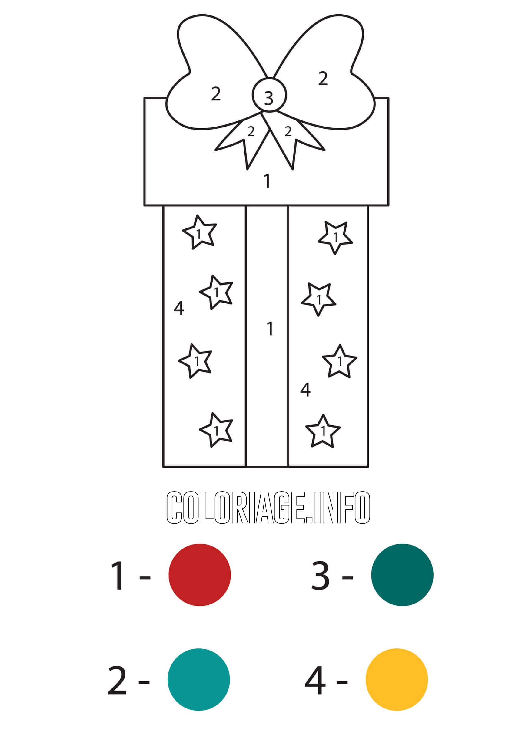 Coloriage Cadeau De Noël Magique Noël Facile - Magique noel à imprimer