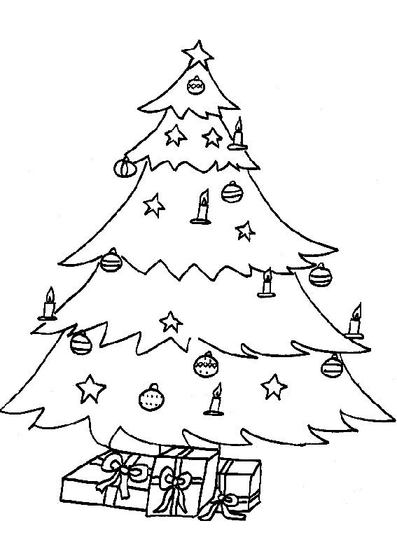 Coloriage Cadeaux Sapin Noël - Noël à imprimer
