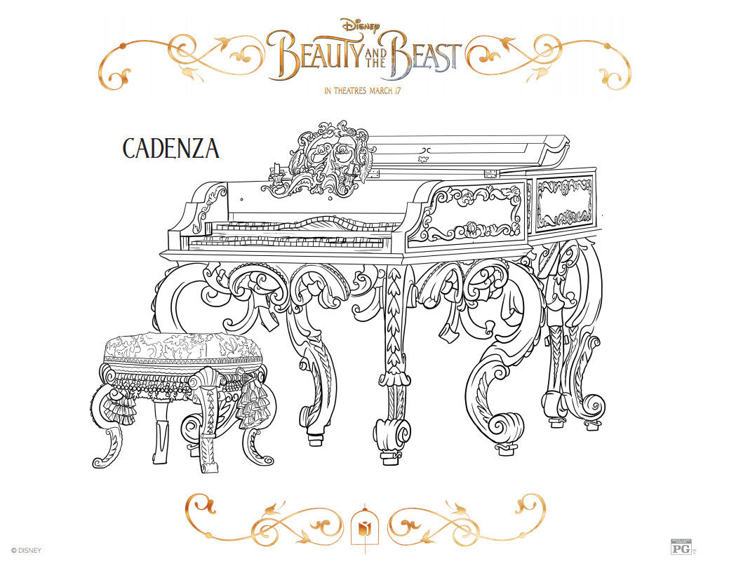 Coloriage Cadenza - La Belle et la Bête à imprimer