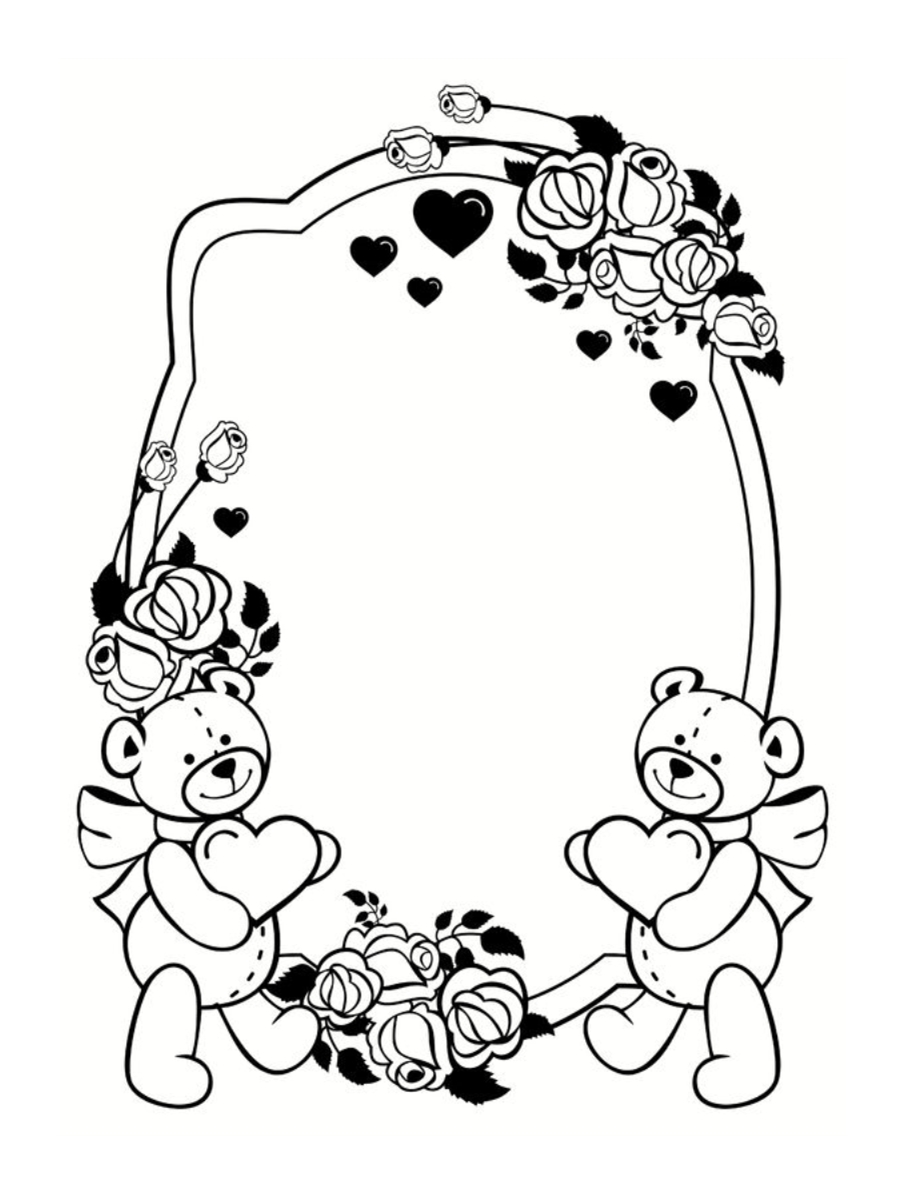 Coloriage Cadre Frame Saint Valentin - Saint-Valentin à imprimer