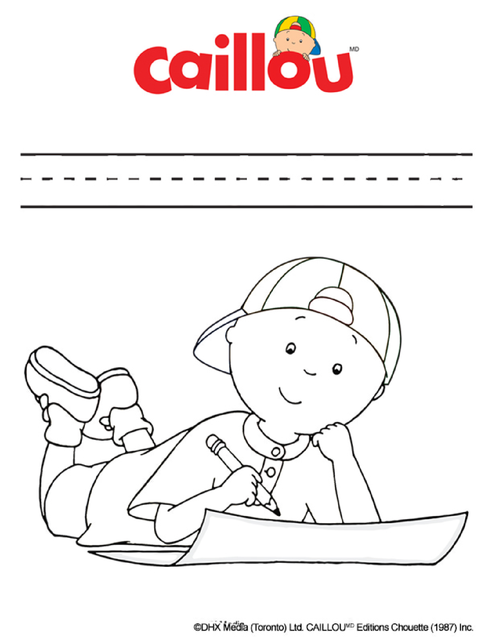 Coloriage Caillou Adore Dessiner Et Colorier - Caillou à imprimer