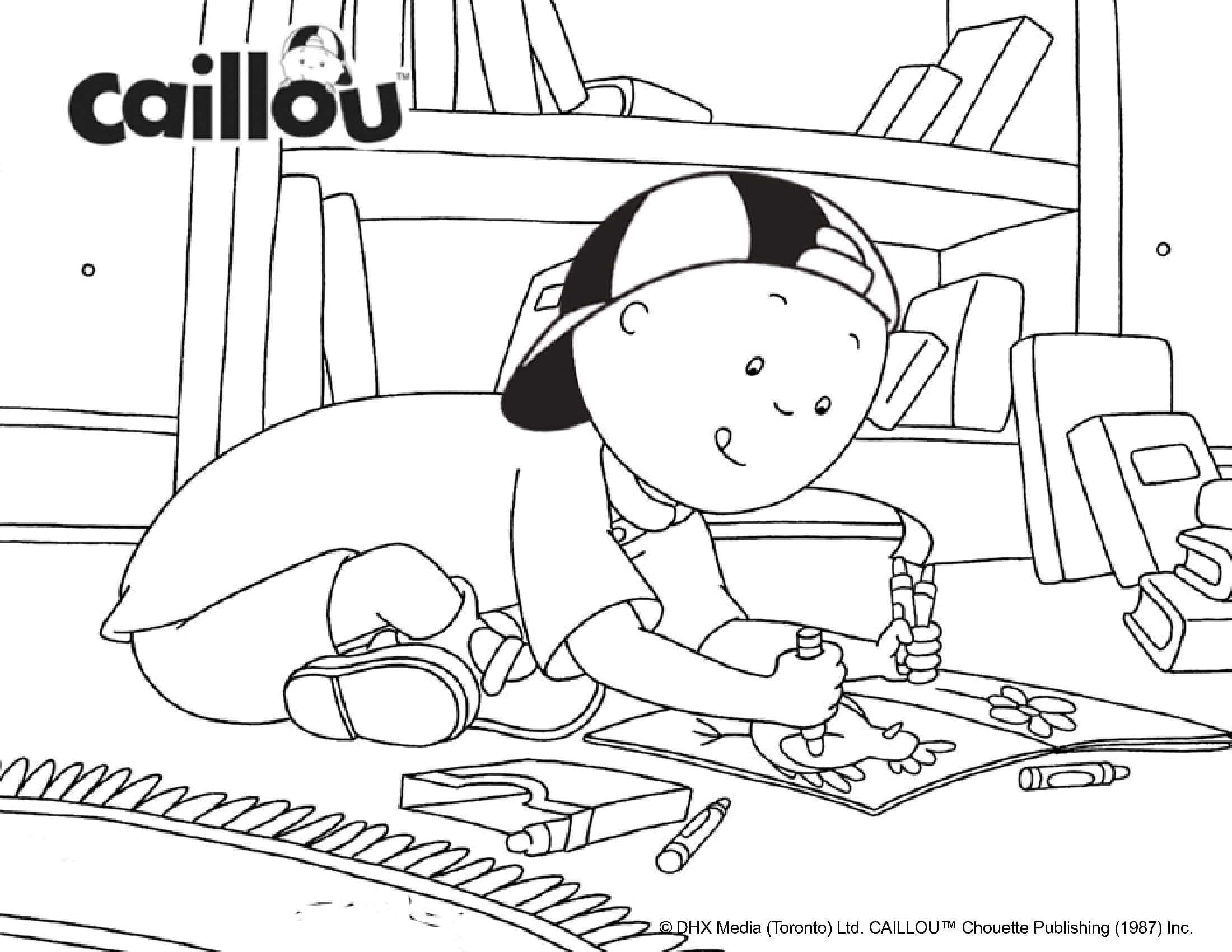 Coloriage Caillou Colorie Son Nouveau Livre De Coloriages - Caillou à imprimer