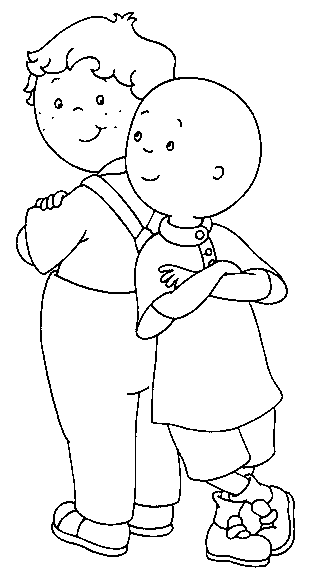 Coloriage Caillou Et Leo Les Meilleurs Amis Du Monde - Caillou à imprimer