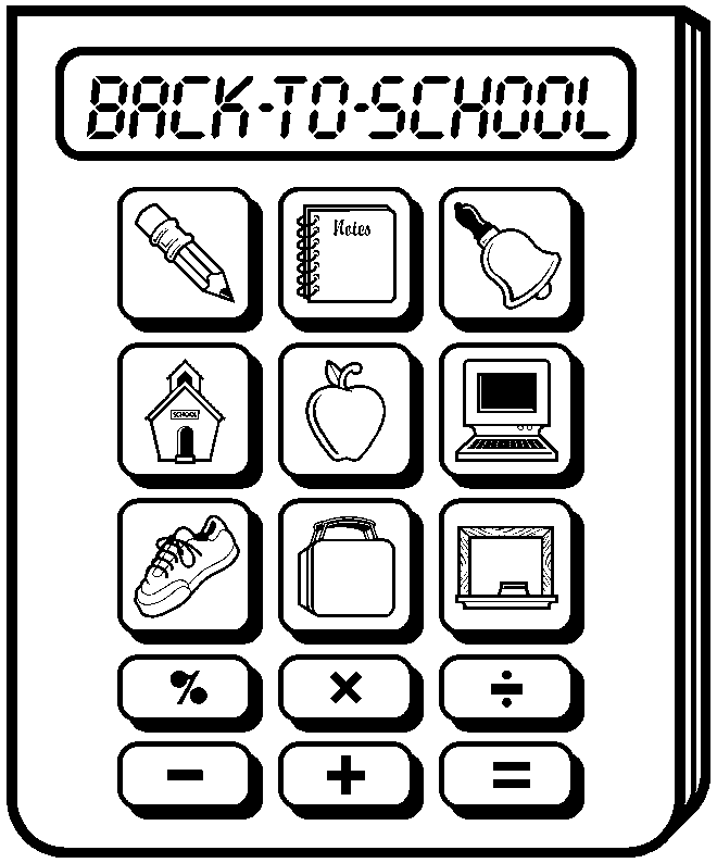 Coloriage Calculatrice Retour École - École à imprimer