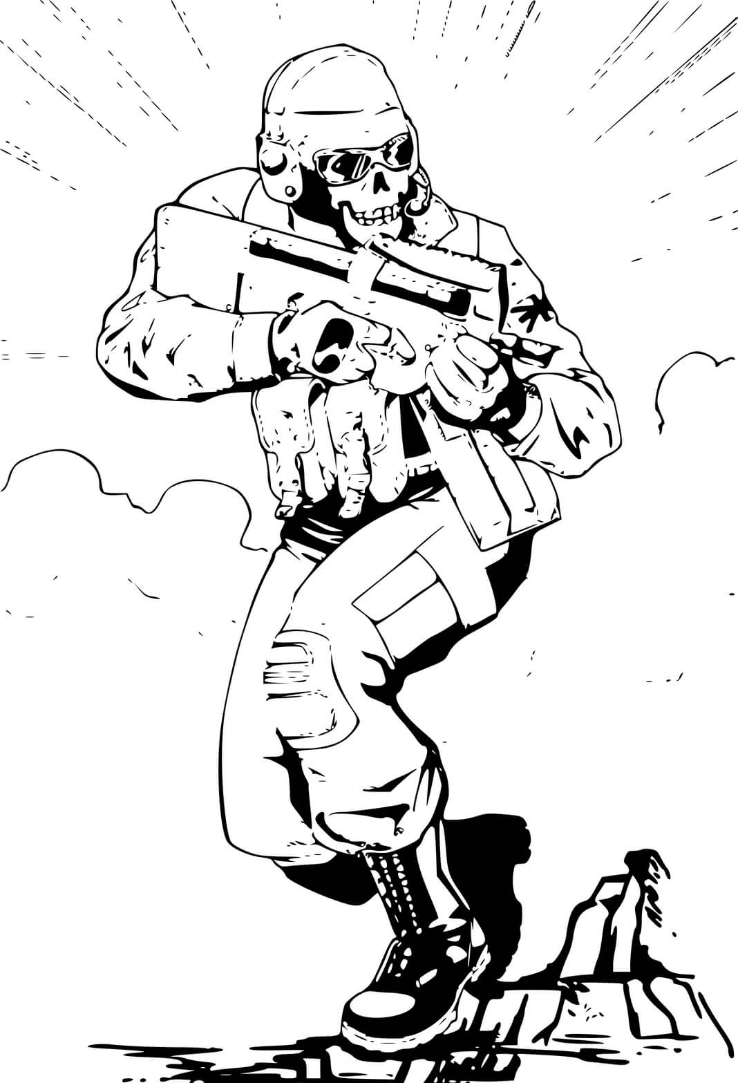 Coloriage Call Of Duty Black Ops Activision - Call of duty à imprimer