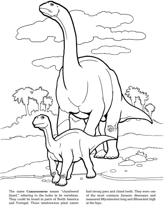 Coloriage Camarasaurus Jurassic Park - Jurassic world park à imprimer