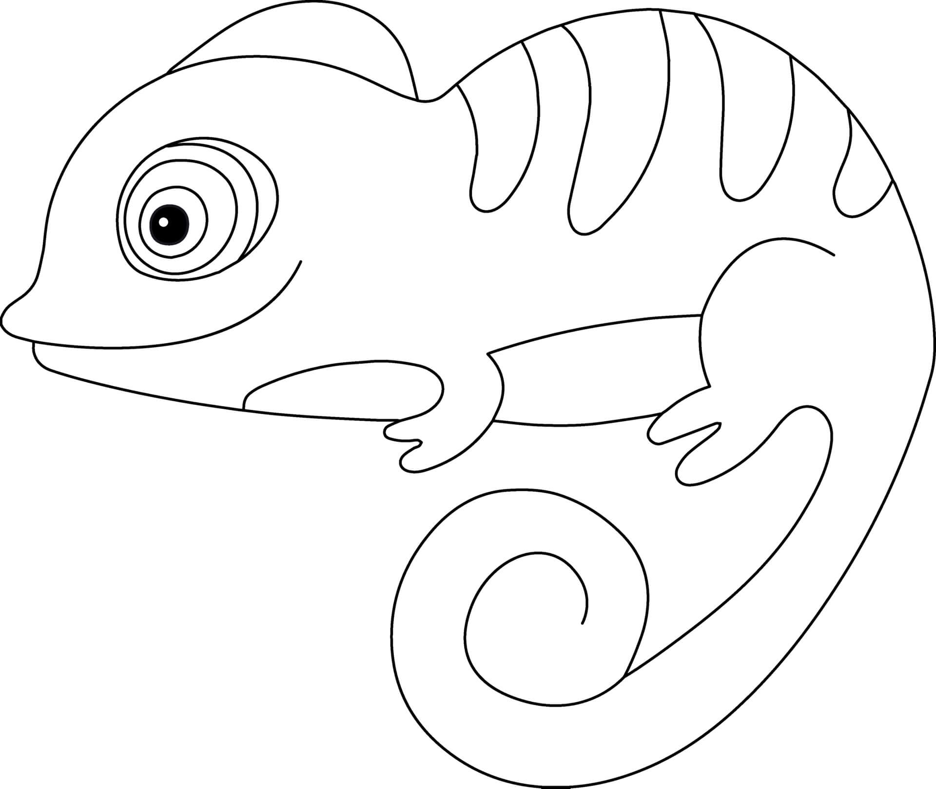Coloriage Caméléon Facile Maternelle - Animal à imprimer