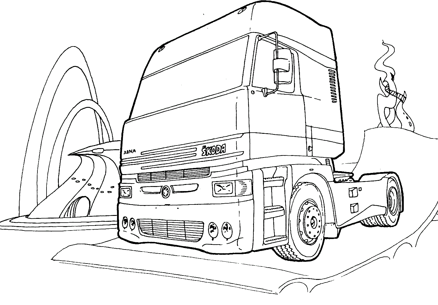 Coloriage Camion Skoda - Camion à imprimer