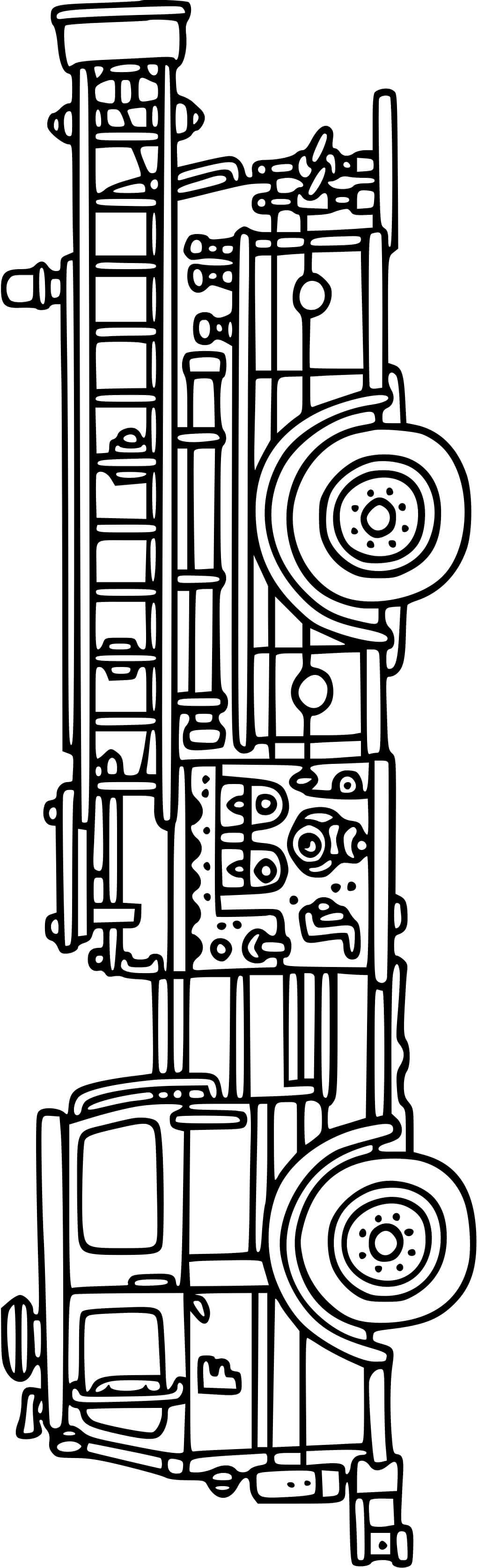 Coloriage Camion De Pompier Américain - Pompier à imprimer