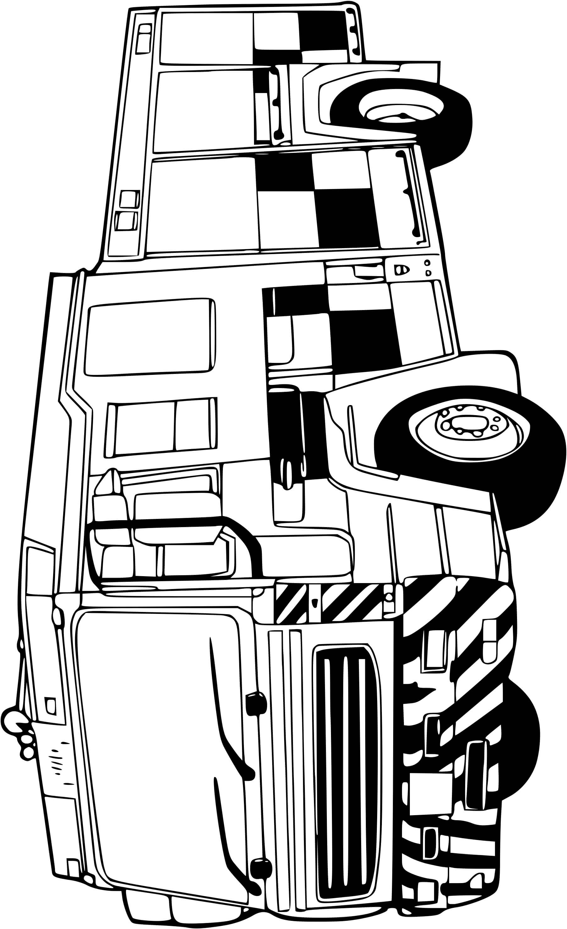 Coloriage Camion De Pompier Pour Les Secours - Pompier à imprimer