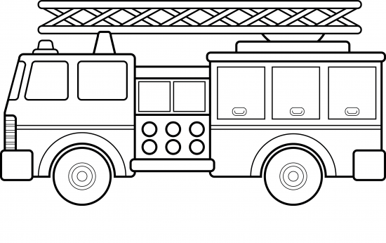 Coloriage Camion De Pompier Réaliste - Police à imprimer