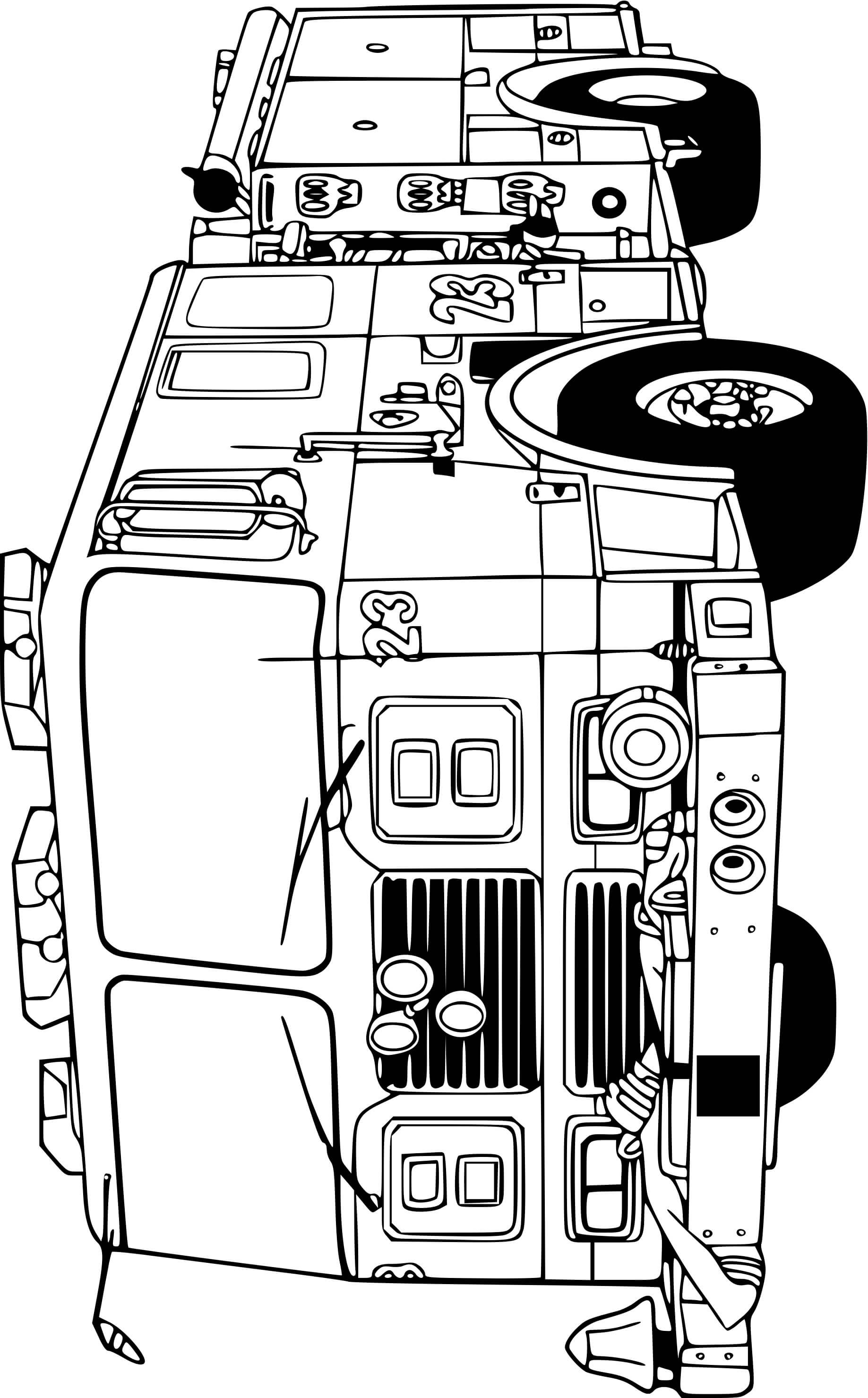 Coloriage Camion De Pompier Véhicule - Pompier à imprimer