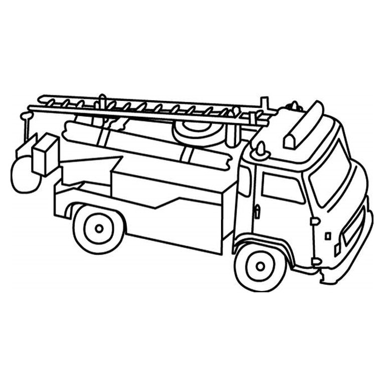 Coloriage Camion De Pompier - Camion à imprimer