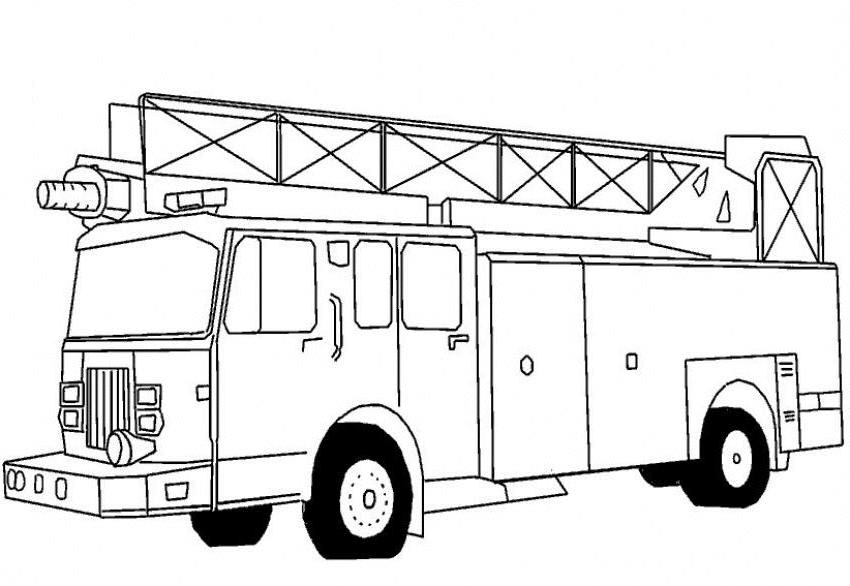 Coloriage Camion De Pompiers - Camion à imprimer
