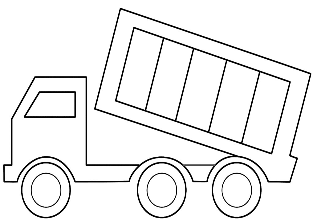Coloriage Camion de transport de marchandises - Facile à imprimer