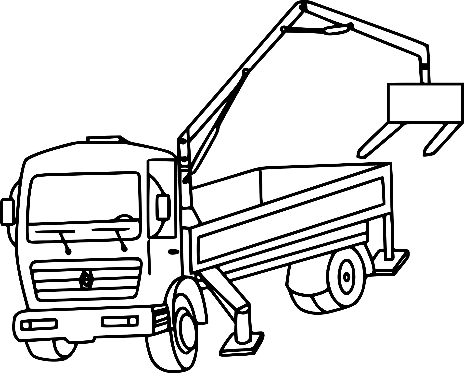 Coloriage Camion Grue Appareil De Levage - Camion à imprimer
