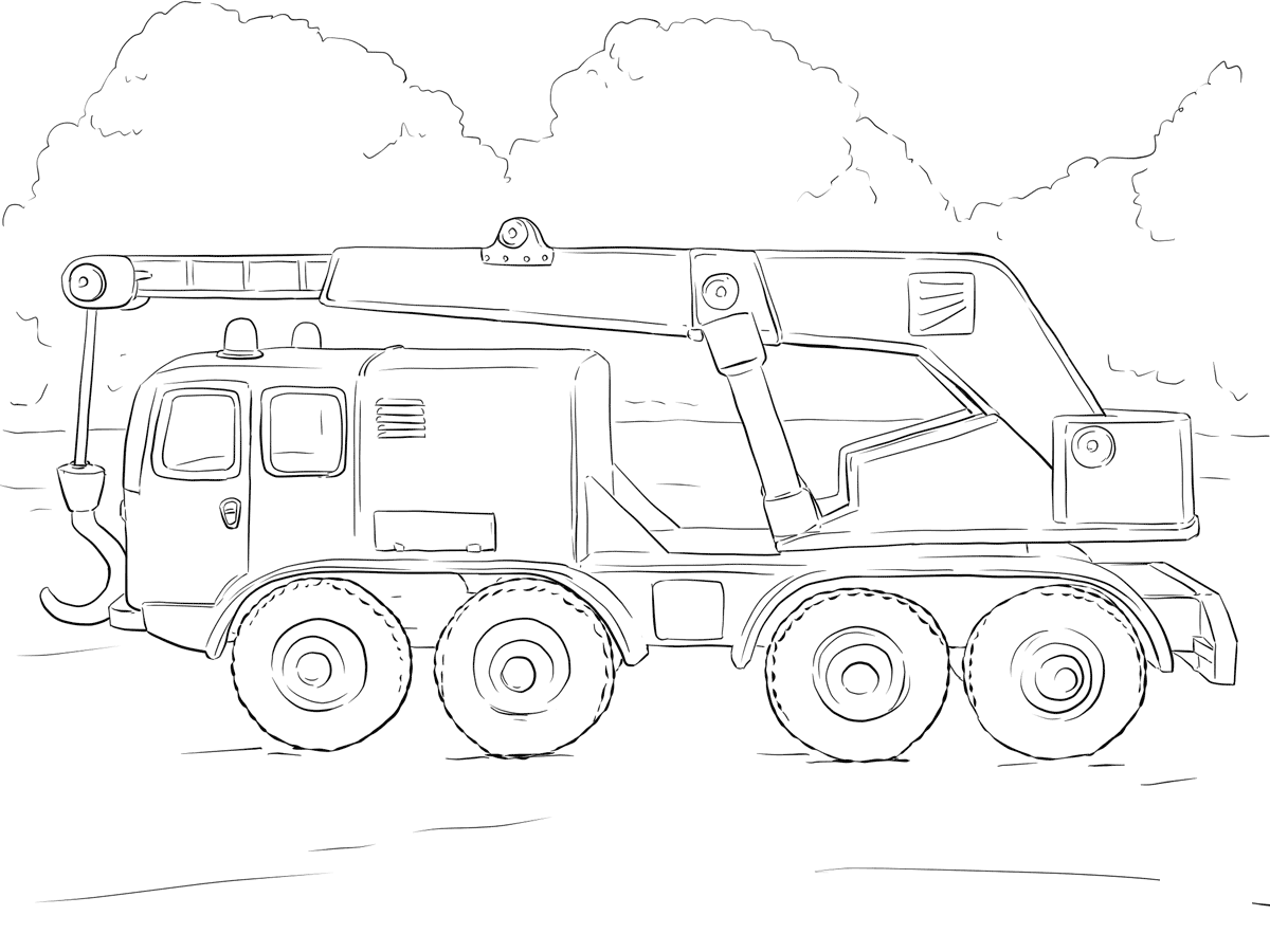 Coloriage Camion Grue Engin De Levage - Camion à imprimer