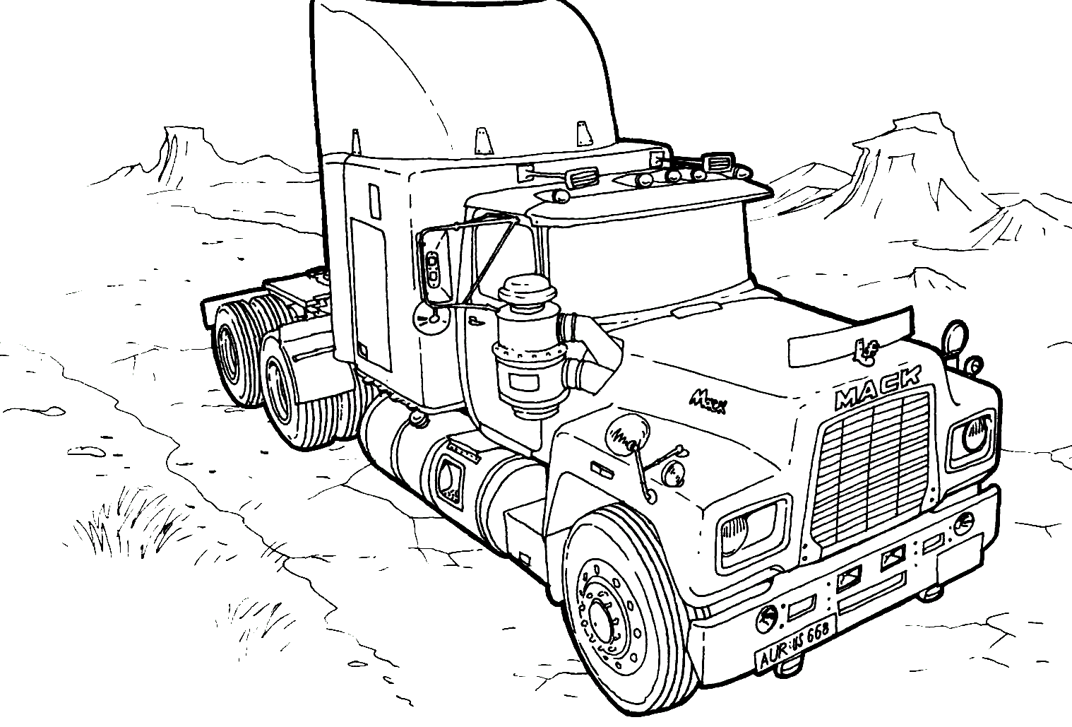 Coloriage Camion Mack - Camion à imprimer