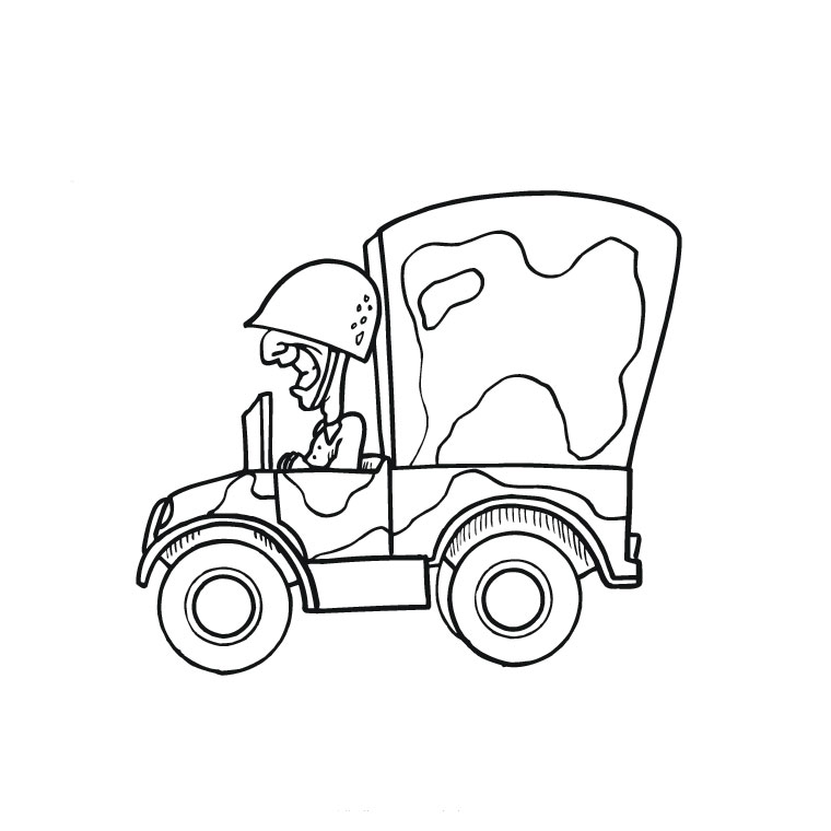 Coloriage Camion Militaire - Camion à imprimer