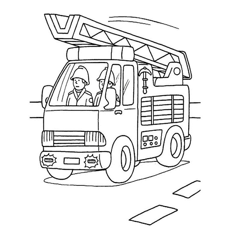 Coloriage Camion Pompier - Camion à imprimer