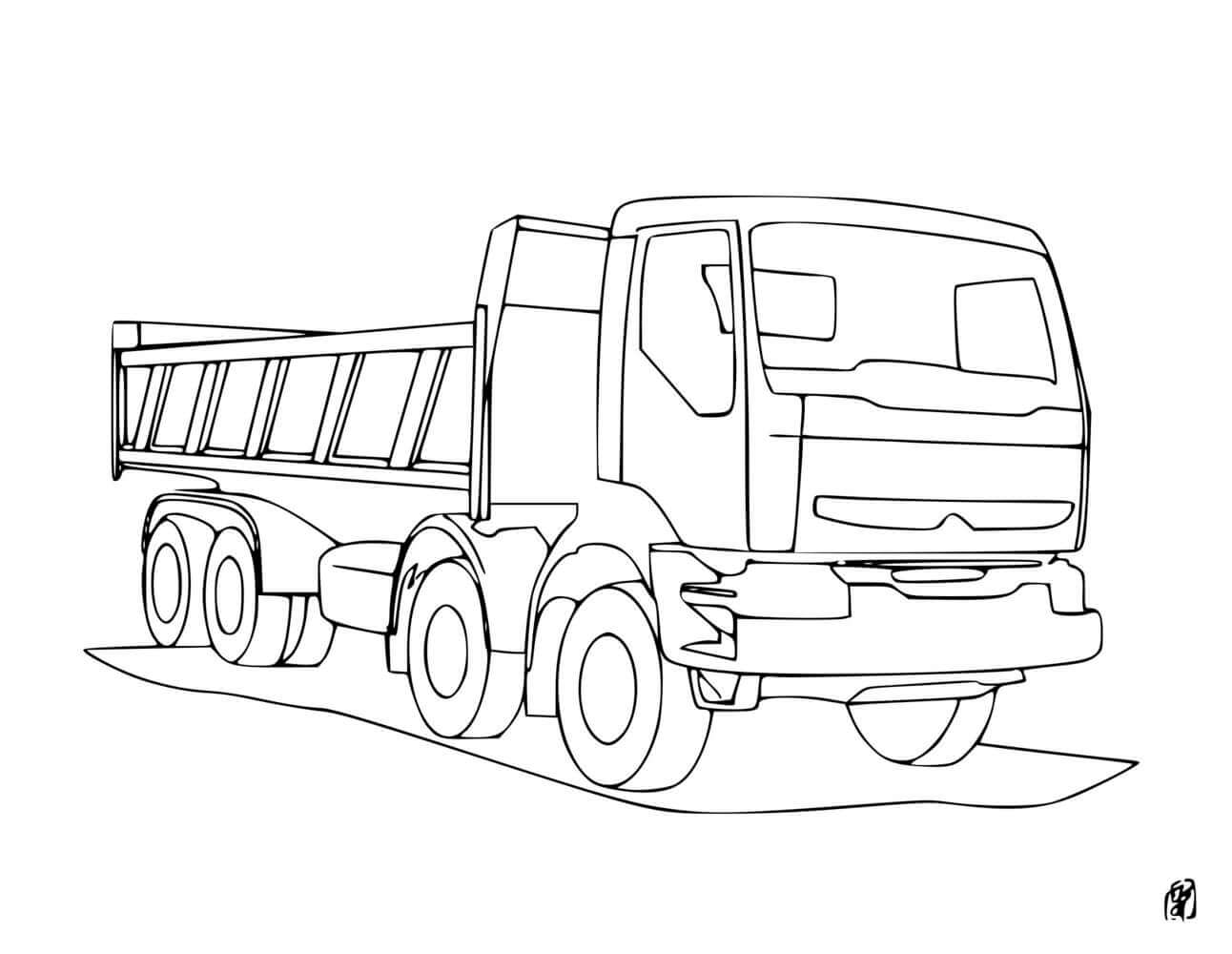 Coloriage Camion Volvo De Chantier - Chantier à imprimer