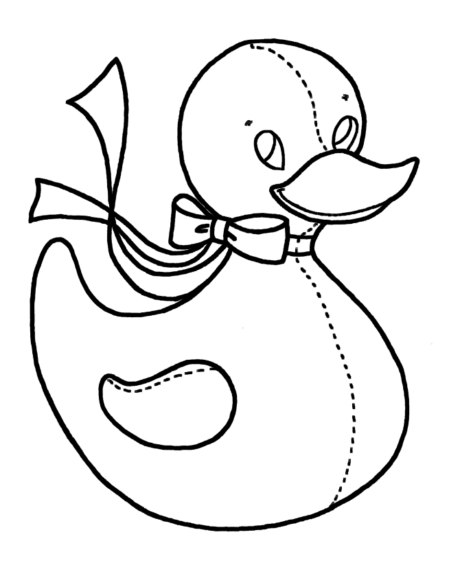 Coloriage Canard barbotant dans l'eau - Facile à imprimer