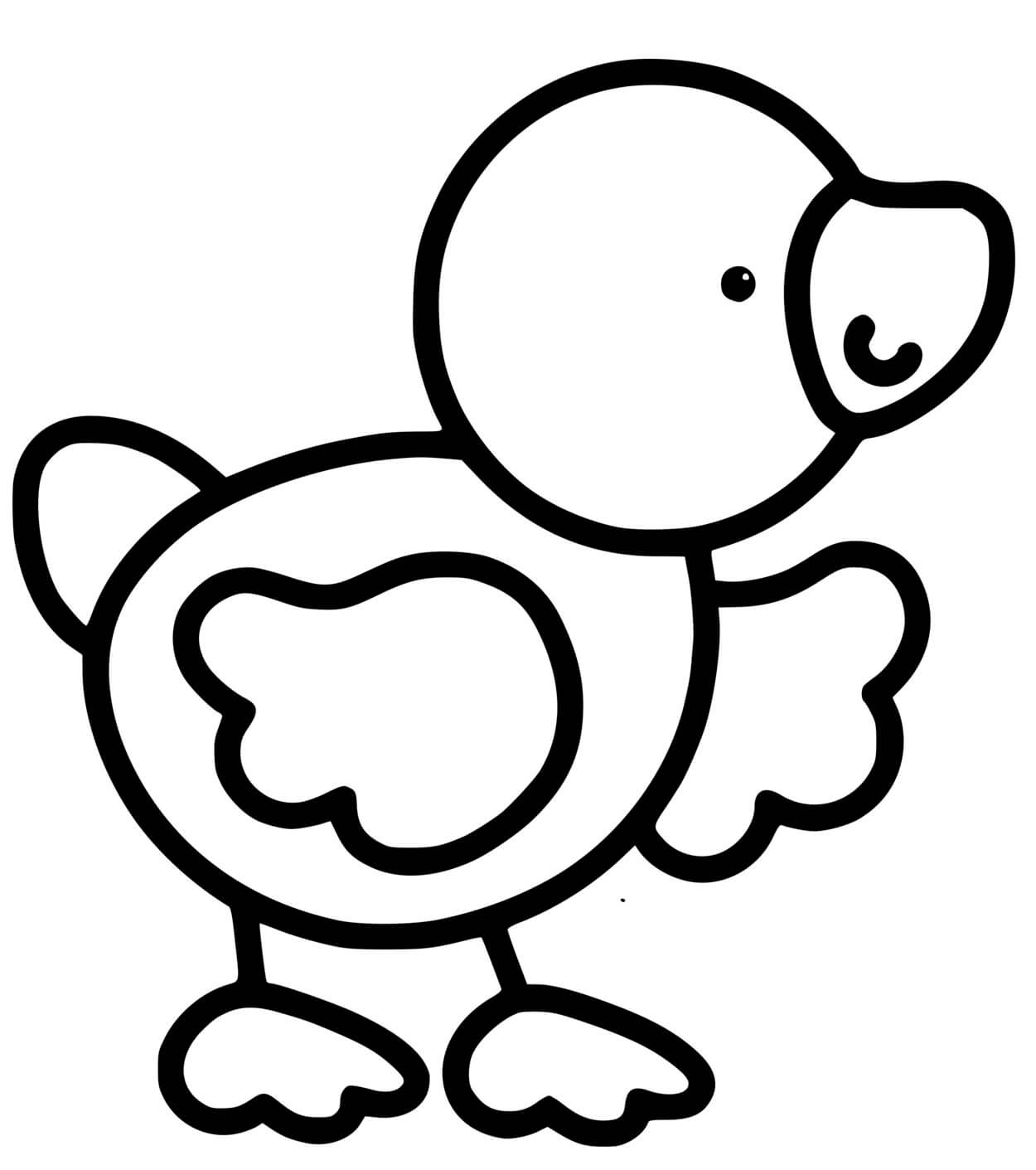 Coloriage Canard Facile Maternelle 2 Ans - Facile à imprimer