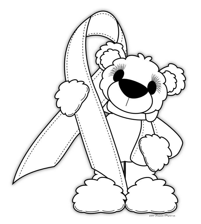 Coloriage Cancer Nounours Enfant - Cancer du sein à imprimer
