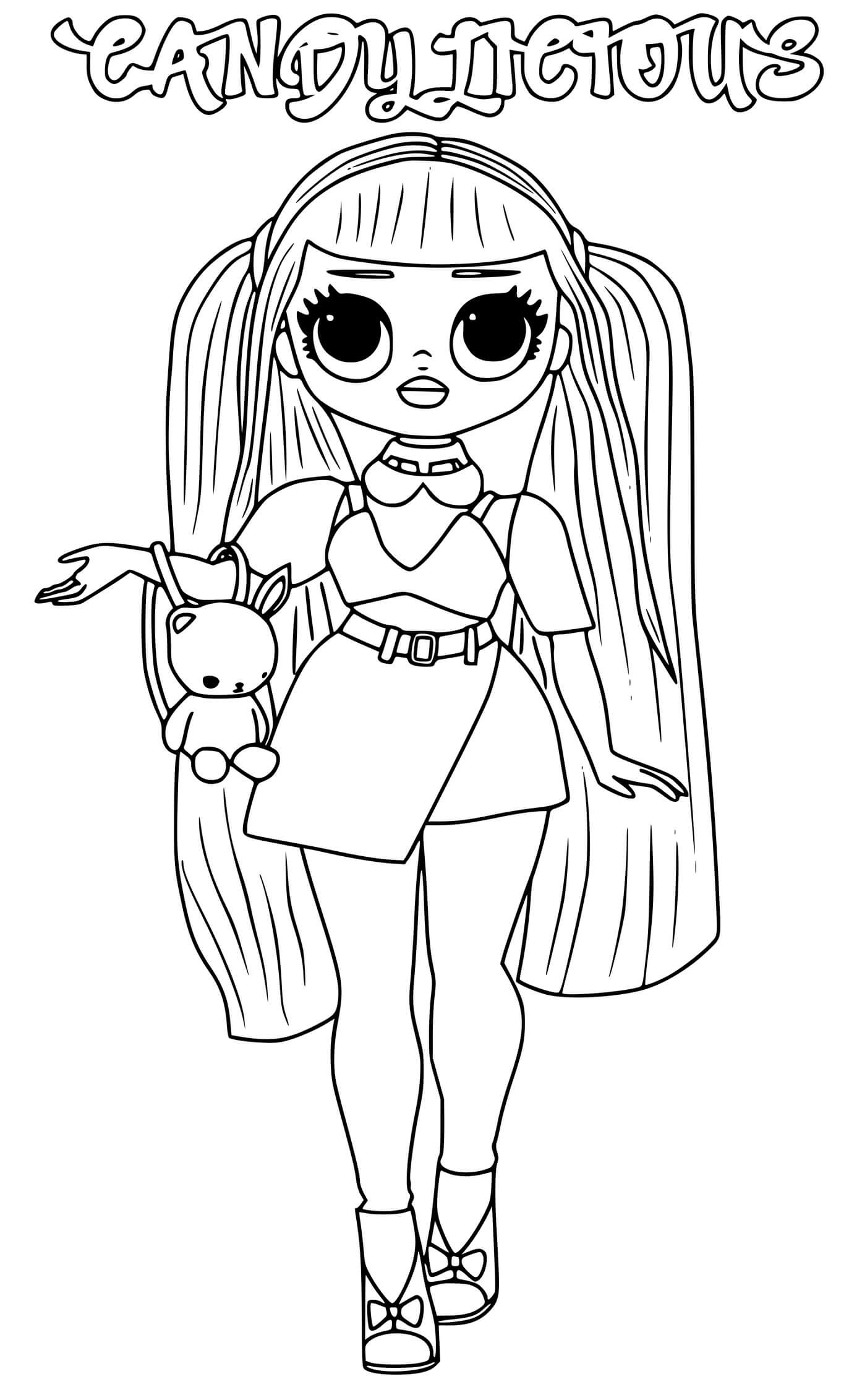 Coloriage Candylicious Lol Omg - Poupée LOL Surprise Hair Goals à imprimer