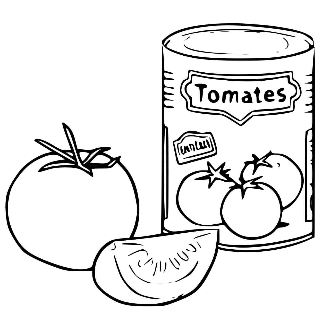 Coloriage Canne De Tomate Broye - Tomate à imprimer