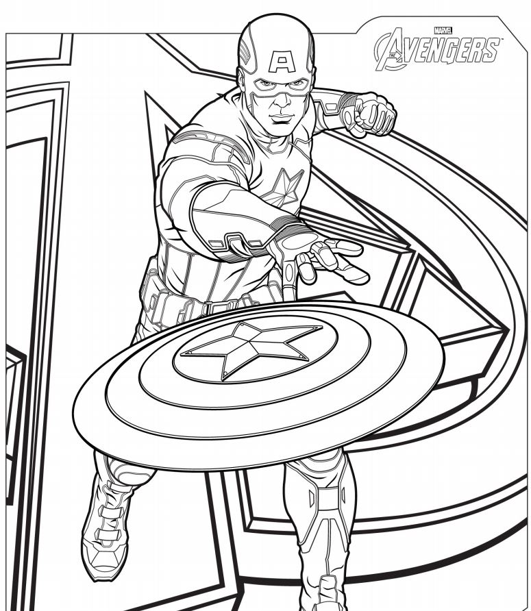 Coloriage Captain America Avengers - Marvel à imprimer