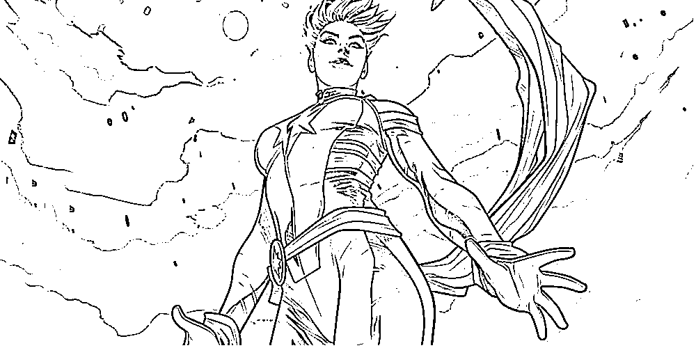 Coloriage Captain Marvel Comics - Captain marvel à imprimer
