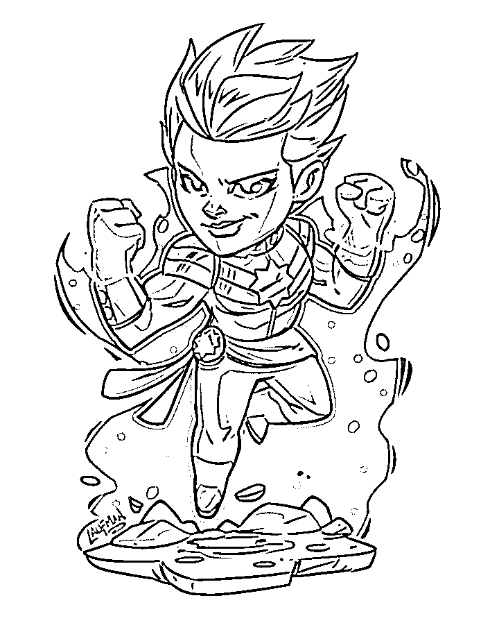 Coloriage Captian Marvel Super Girls By Laufman - Captain marvel à imprimer