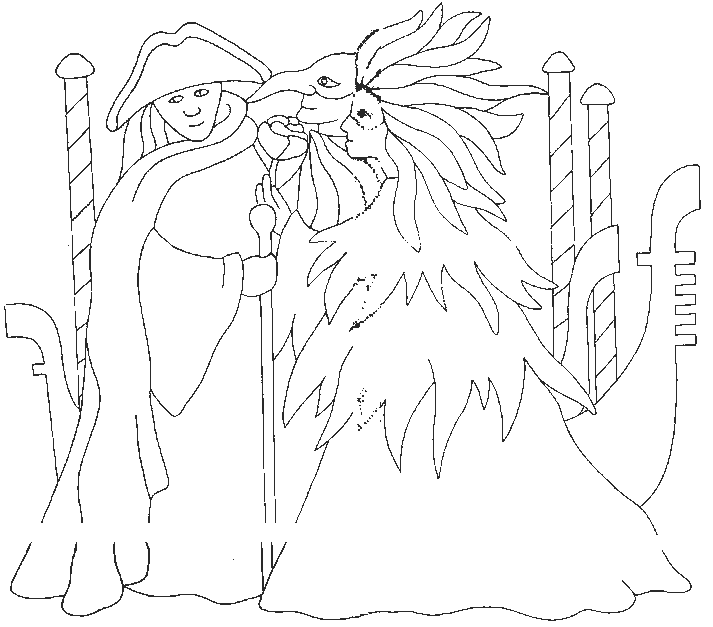 Coloriage Carnaval De Venise - Cirque à imprimer