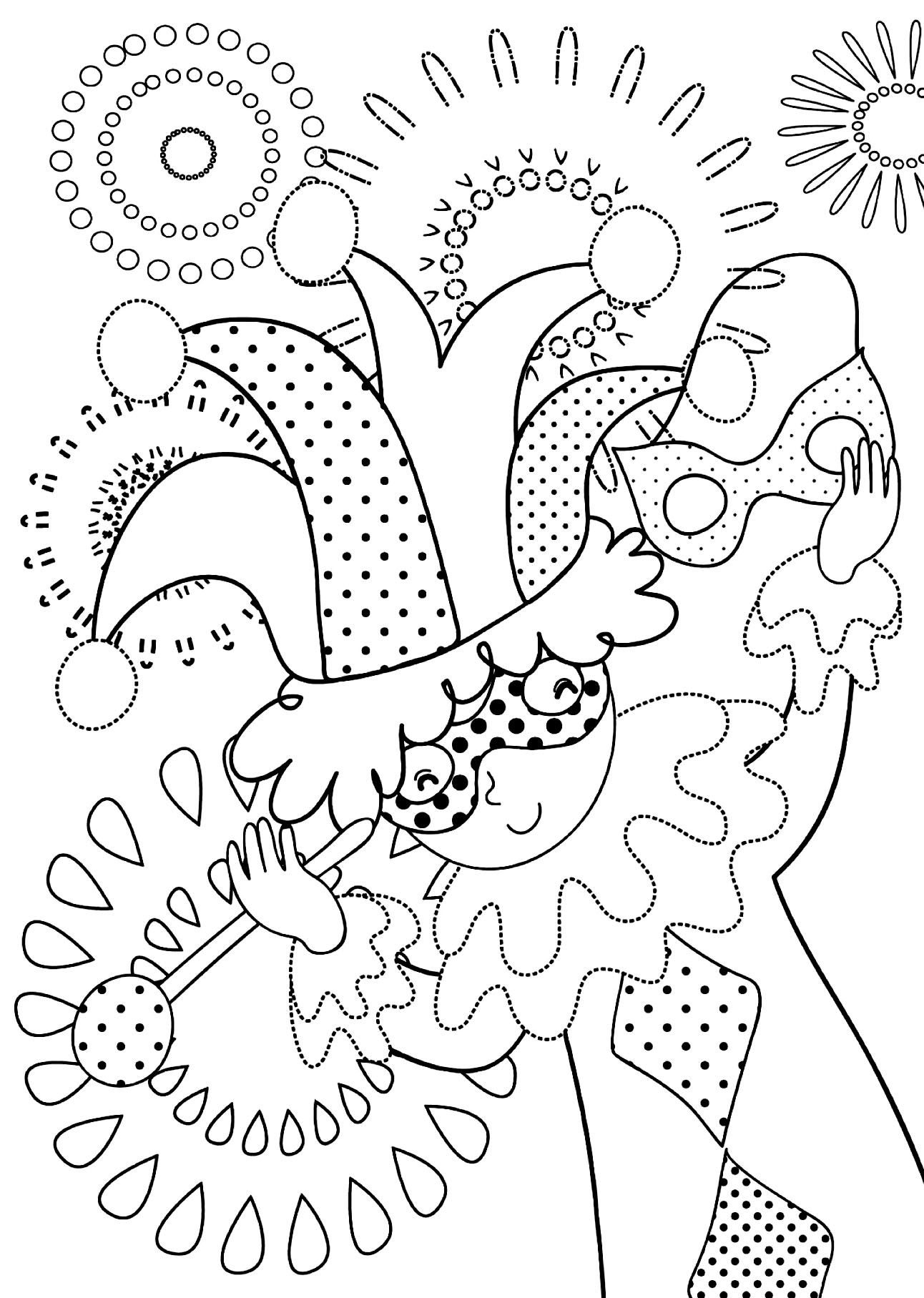 Coloriage Carnaval Célébration Fête - Carnaval à imprimer