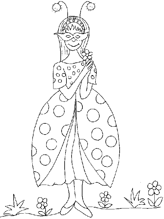 Coloriage Carnaval Déguisement De Coccinelle - Cirque à imprimer